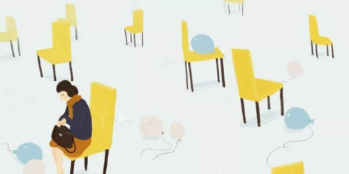 黄色椅子，女孩，矢量.png